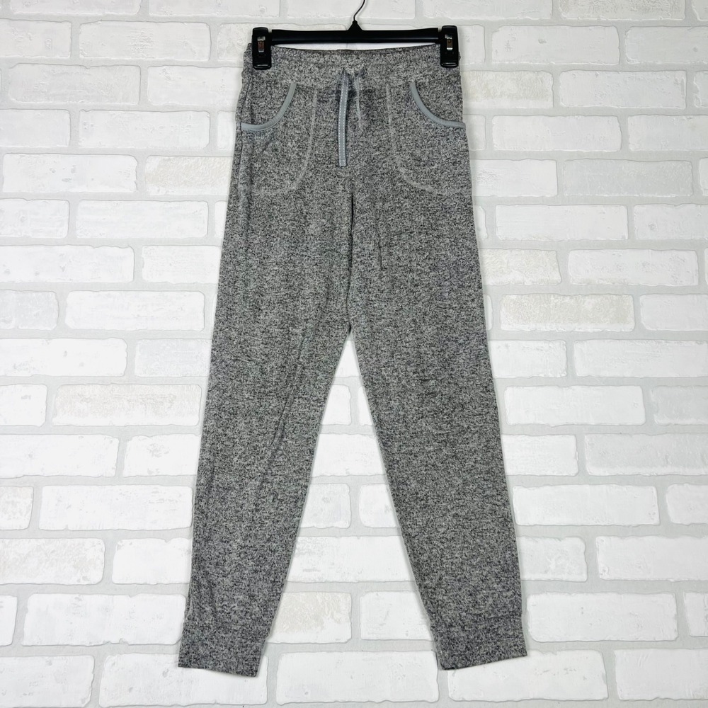 Kids Grey Marl Soft Knit Joggers Drawstring Tapered Sweatpants 10/12 by Danskin
